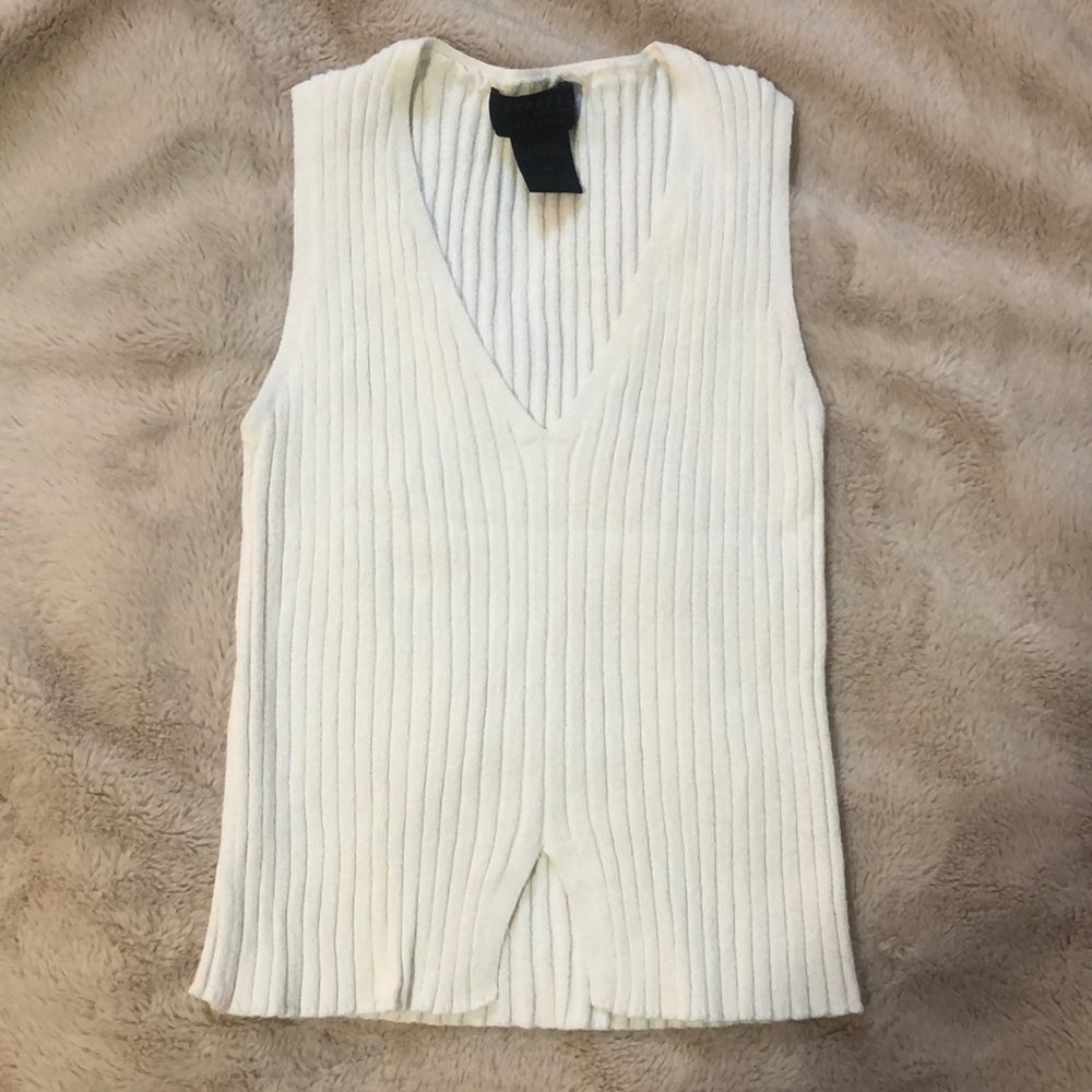 express white ribbed top w/ slit